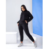 Стильний чорний ангоровий костюм oversize зі стрілками